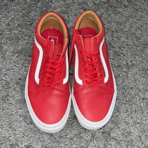 Red Leather Old Sokol Vans